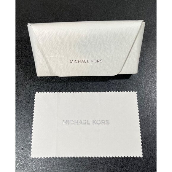 Michael Kors Eyeglass Sunglasses White Leather Case Snap Closure Felt Lining - Picture 1 of 13